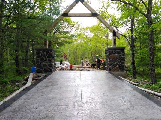 image of the Conservation's front entrance being constructed